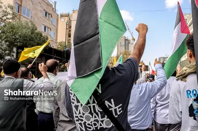 راهپیمایی انزجار مردم مشهد از جنایات رژیم صهیونیستی در لبنان و فلسطین