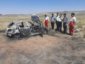 فوت ۲نفر بر اثر حریق ناشی از تصادف پژو۲۰۶ در محور مشهد - تربت&zwnj;حیدریه (یکم شهریور۱۴۰۲)