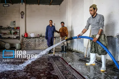 عکس‌هایی از یک کارگاه قالیشویی در آستانه نوروز
