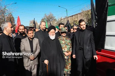 اجتماع عزاداران فاطمی و تشییع پیکر ۱۲ شهید گمنام دفاع مقدس و ۲ شهید حادثه تروریستی راسک در مشهد