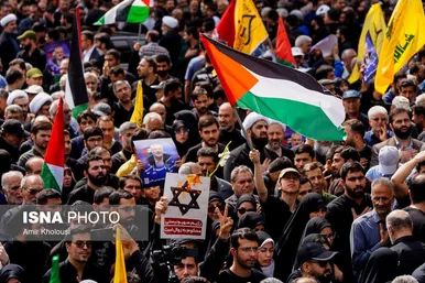 عکس‌هایی از مراسم تشییع پیکر شهید اسماعیل هنیه در تهران - ۱