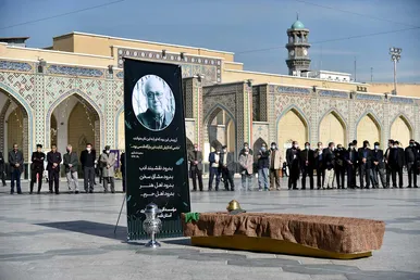 مراسم تشییع و تدفین پیکر «سعید تشکری» در حرم مطهر رضوی