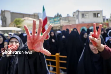 گزارش تصویری | تجمع دانش آموزان مشهدی در محکومیت کشتار کودکان غزه