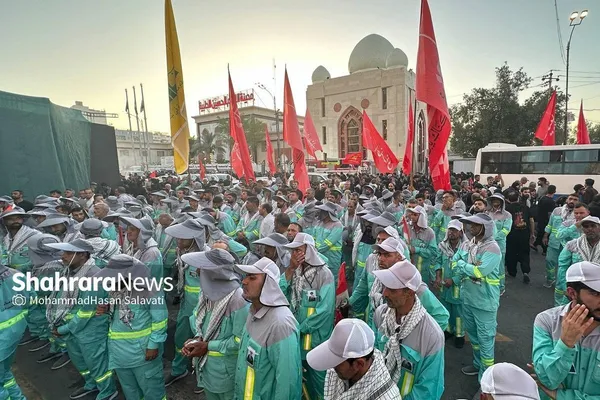 آغاز رسمی خدمات‌رسانی نیروهای خدمات شهری مشهد در نجف اشرف 