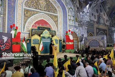 تصاویری از اجتماع مردمی در حرم امام رضا (ع) در پی شهادت سید حسن نصرالله