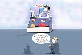 کاریکاتور | ایرانی&zwnj;ها فقط در ۱۰ روز اول هرماه گوشت می&zwnj;خرند