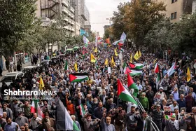 راهپیمایی انزجار مردم مشهد از جنایات رژیم صهیونیستی در لبنان و فلسطین