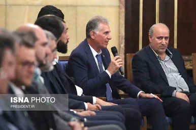دیدار ملی‌پوشان فوتبال ایران با رییس جمهور