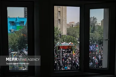 عکس‌هایی از مراسم تشییع پیکر شهید اسماعیل هنیه در تهران- ۲