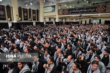 مراسم عزاداری دانشجویان به‌مناسبت اربعین حسینی علیه‌السلام در حضور رهبر انقلاب