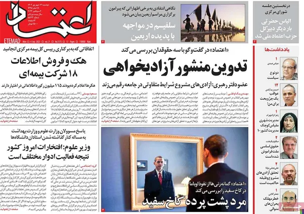 صفحه نخست روزنامه‌های کشور - دوشنبه ۱۳ شهریور ۱۴۰۲