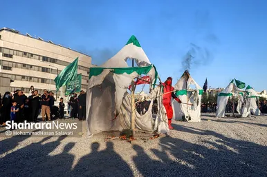 آیین خیمه سوزان عصر عاشورا در مشهد