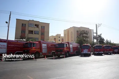 رژه ناوگان خودرویی آتش نشانی مشهد