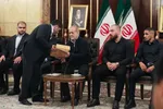مراسم تجلیل از قهرمانان کشتی توسط رئیس جمهور برگزار شد + عکس