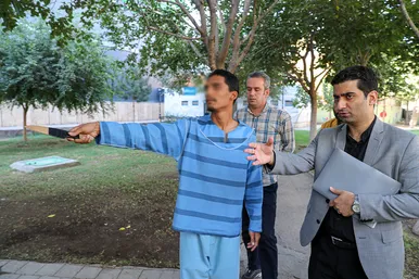 بازسازی صحنه قتل در بوستان امت