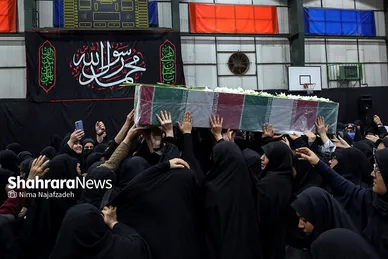 مراسم تشییع و تدفین پیکر پاک شهید گمنام در دانشکده منتظری مشهد