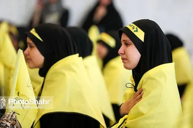 مراسم بدرقه کاروان دانش‌آموزی به راهپیمایی اربعین