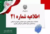اطلاعیه شماره ۲۱ ستاد انتخابات کشور: اطلاعیه‌ها دستور کتبی است