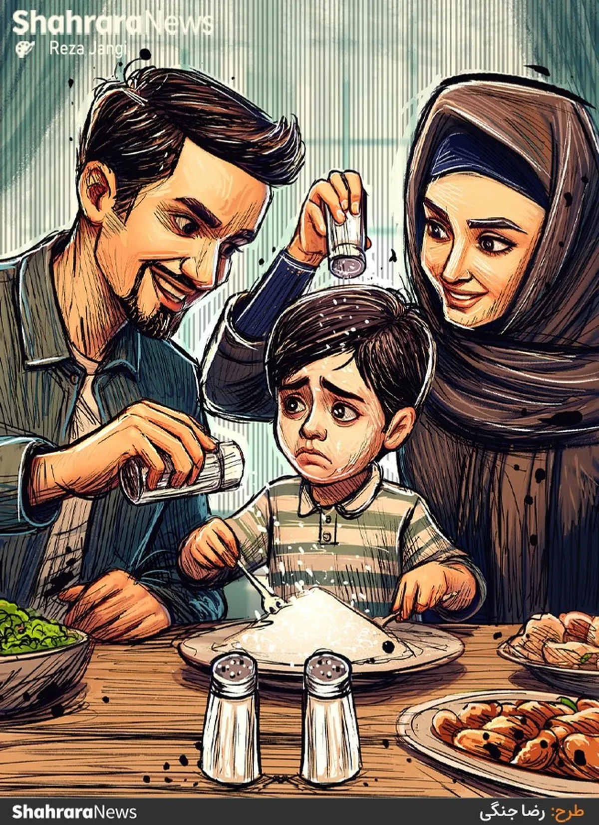 کارتون | ایرانیان سالانه به طور متوسط ۶ کیلو نمک مصرف می‌کنند