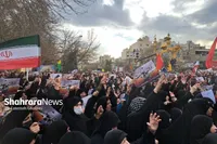 تشییع و وداع با پیکر بانوی شهید مشهدی در حمله تروریستی کرمان در مشهد مقدس+ فیلم (۱۶ دی ۱۴۰۲)