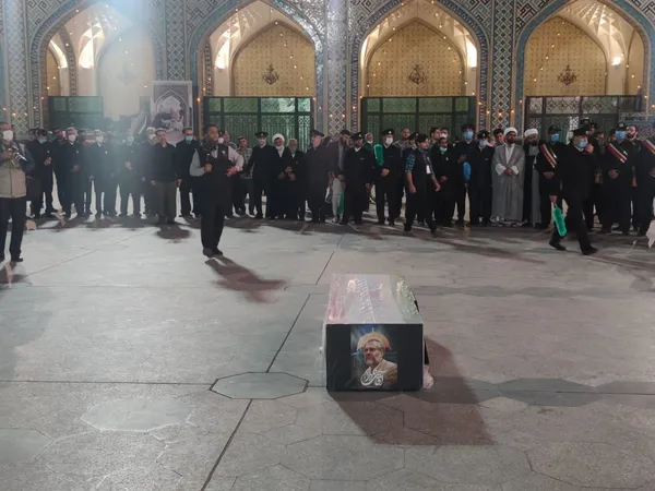 تشییع پیکر مرحوم طالب زاده در حرم مطهر رضوی + فیلم و عکس