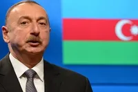 الهام علی‌اف با پرچم جمهوری آذربایجان در پایتخت قره‌باغ + عکس