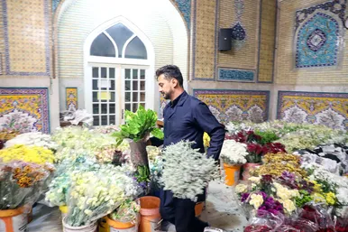 گل‌آرایی ویژه حرم مطهر رضوی