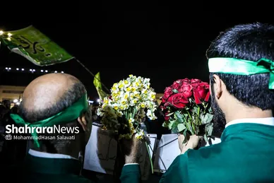 گلباران حرم مطهر رضوی در شب میلاد جوادالائمه (ع)