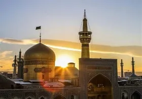 ویدئو| طلوع زیبا و بارانی در حرم مطهر رضوی
