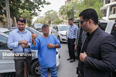 گزارش تصویری | بازسازی صحنه قتل پدر توسط پسر در خیابان سیدرضی مشهد