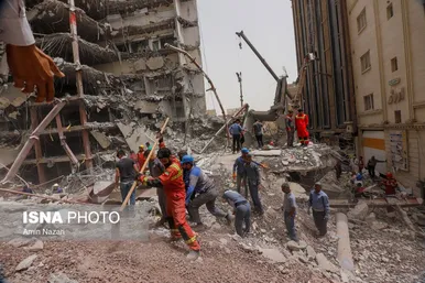 دومین روز آوار برداری ساختمان متروپل - آبادان