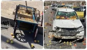 ویدئو | مچاله شدن پراید در تصادف با گاری دستی!