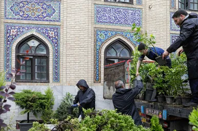 عکس‌هایی از ورود کاروان گل‌های اهدایی به حرم مطهر رضوی