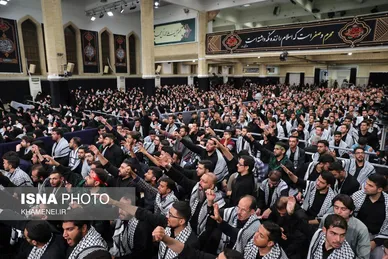 مراسم عزاداری دانشجویان به‌مناسبت اربعین حسینی علیه‌السلام در حضور رهبر انقلاب