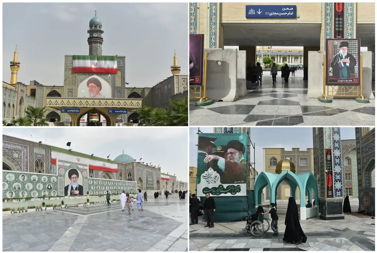 فضاآرایی متفاوت حرم مطهر امام رضا(ع) برای وداع با آقای شهید ایران