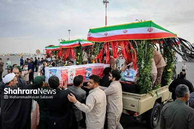 استقبال و تشییع پیکر مطهر شهدای حادثه تروریستی حرم شاهچراغ در مشهد