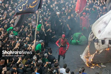 آیین خیمه سوزان عصر عاشورا در مشهد