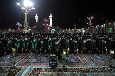 مراسم خطبه خوانی شب عاشورا در حرم مطهر رضوی‎‎‎‎