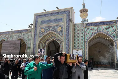مراسم تشییع حاج فضل‌الله برهانی در حرم مطهر رضوی