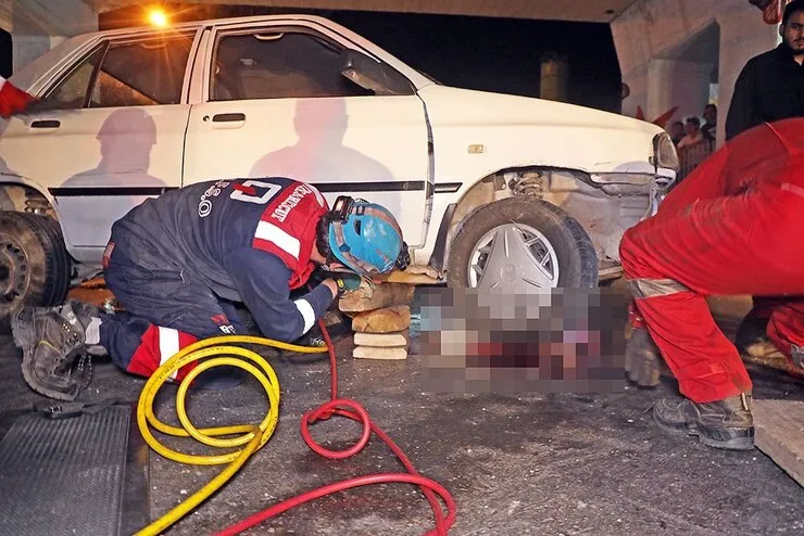 سانحه مرگبار رانندگی زیر پل بلوار امت مشهد