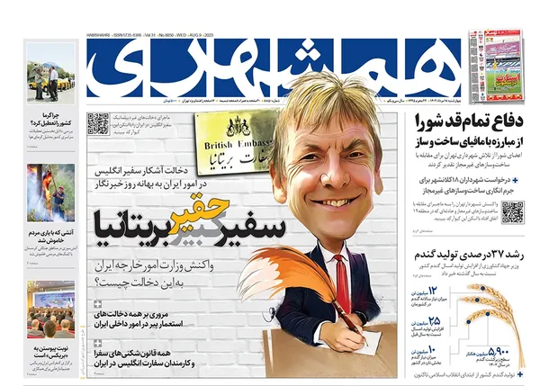 صفحه نخست روزنامه‌های کشور - چهارشنبه ۱۷ مرداد ۱۴۰۲