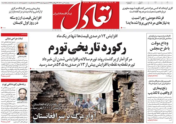 صفحه نخست روزنامه‌های کشور - پنجشنبه ۲ تیر ۱۴۰۱