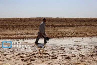 گزارش تصویری | برداشت نمک در دل کویر