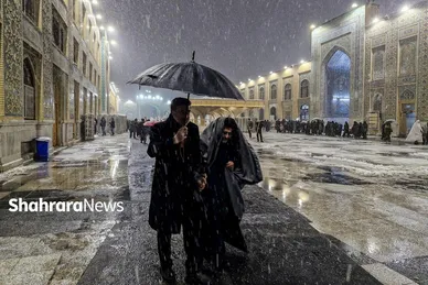 گزارش تصویری | بارش برف پاییزه در حرم مطهر رضوی