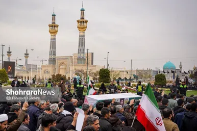 گزارش تصویری | مراسم تشییع پیکر ۸ شهید اقتدار ایران اسلامی در مشهد (۱۳ اسفند ۱۴۰۴)