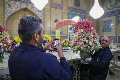 گل‌آرایی ویژه حرم مطهر رضوی