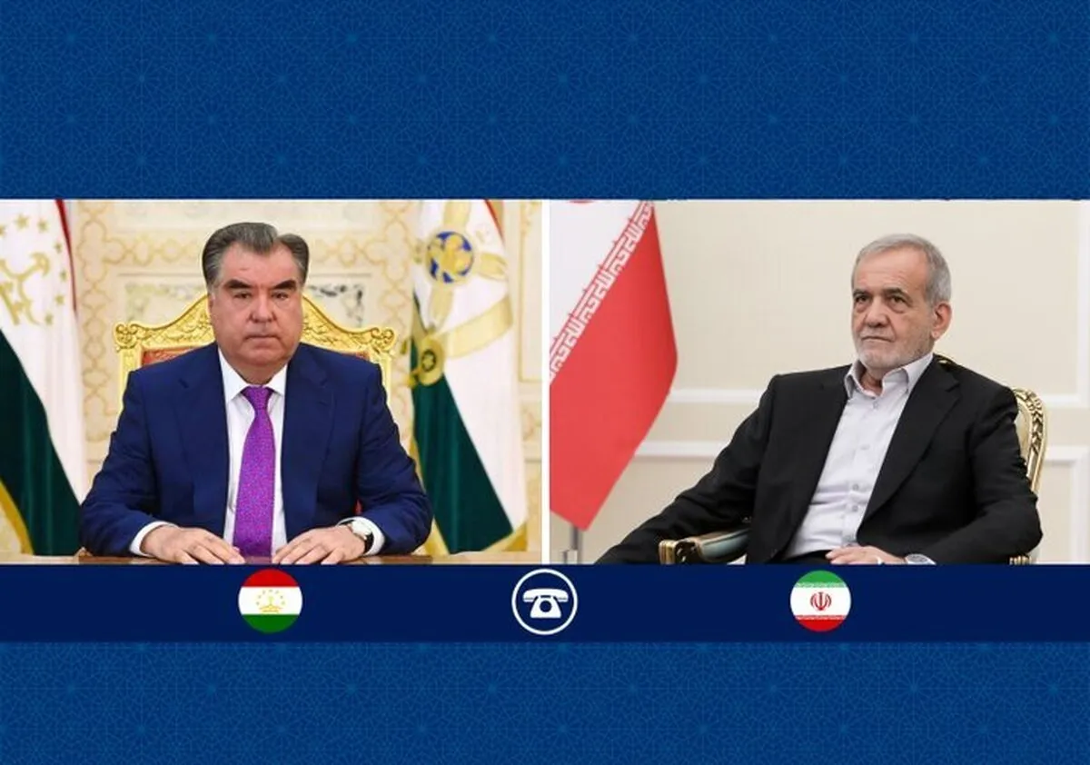 قدردانی پزشکیان از ابراز همدردی رئیس‌جمهور تاجیکستان در پی شهادت رهبر شهید