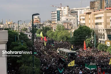 عکس‌هایی از مراسم تشییع پیکر شهدای خدمت در مشهد (۱)