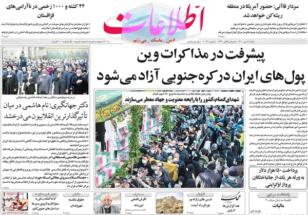 صفحه نخست روزنامه‌های کشور - شنبه ۱۸ دی ۱۴۰۰