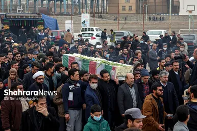 مراسم تشییع و تدفین پیکر پاک شهید گمنام در دانشکده منتظری مشهد